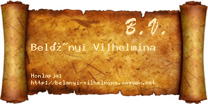 Belányi Vilhelmina névjegykártya